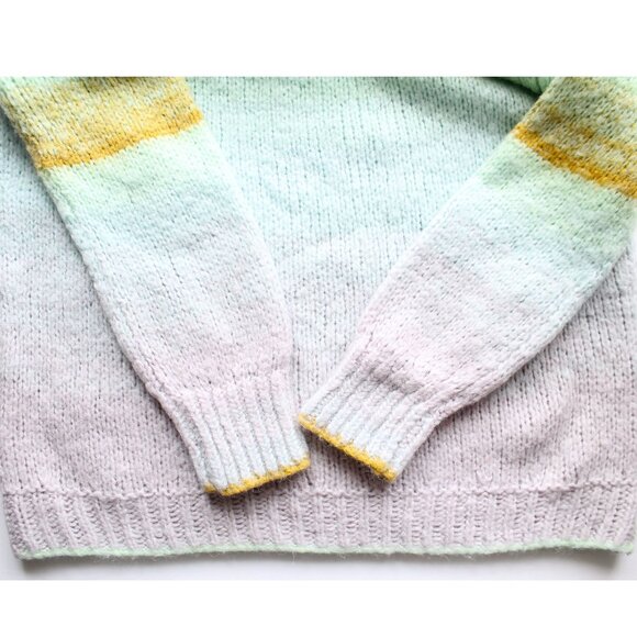 Anthropologie Perri Ombre Tunic Sweater / Small / Mint Purple Wool Alpaca Long - Picture 7 of 11